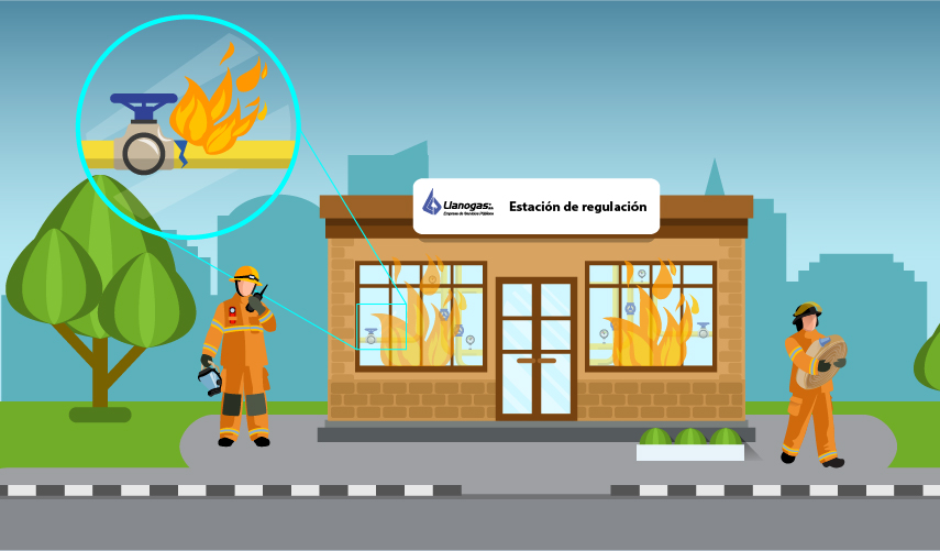 Escape con llama en Estación Reguladora